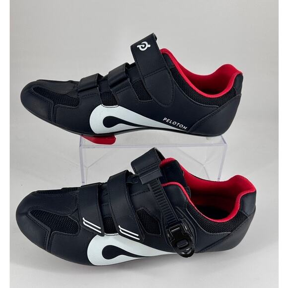 Peloton Cycling Shoes Size 46 w/ Look Delta Cleats Black Red Indoor Bike main image 4